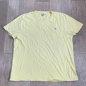 Polo by Ralph Lauren Light Yellow Crewneck Tee with Blue Pony Size XXL
